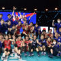 Japão celebrando liderança da VNL